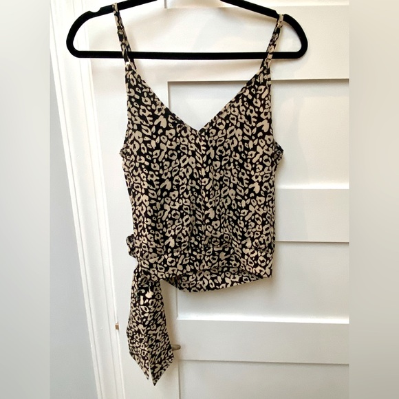 Lulus Honey Punch Black Leopard Print Sleeveless Surplice Top - Picture 3 of 5
